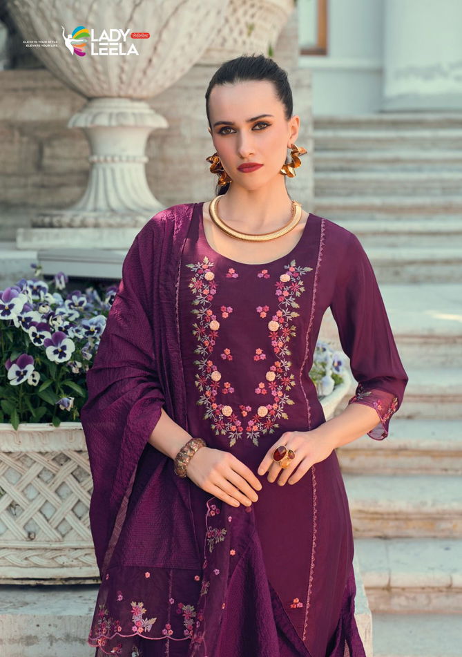 Iqra By Lady Leela Viscose Silk Embroidery Kuryi With Bottom Dupatta Wholesale Online